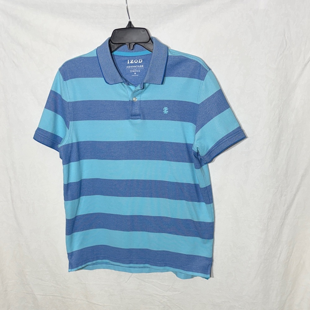 Izod Men's Polo Shirt in Blue Stripes
